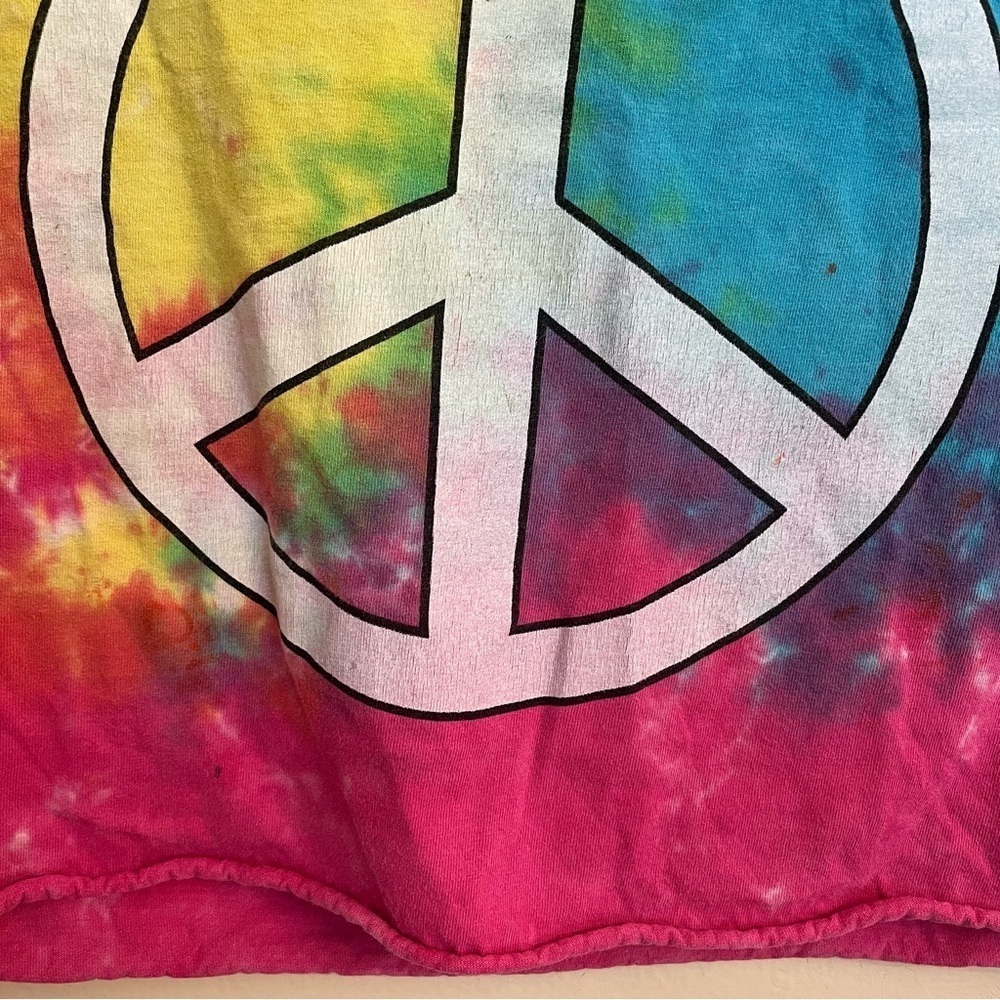 Snoopy Peanuts Peace Sign Tie Dye Crop T Shirt Size S - Picture 4 of 10